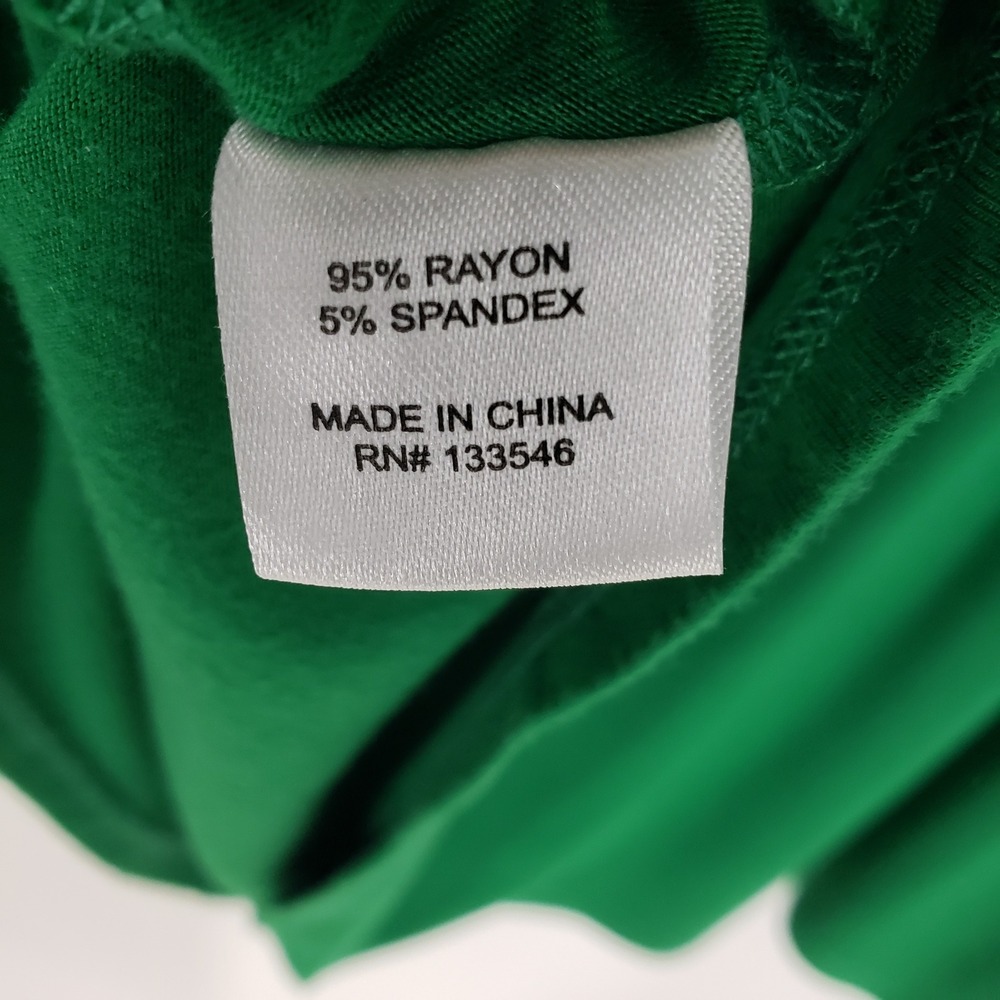 Y2K Smocked Bodice Babydoll Top Womens M Green Cap Sleeve Scoop Neck Ruffle Trim - Picture 8 of 8